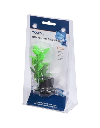 Aqueon Betta Filter with Natural Plant - 1 count