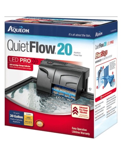 Aqueon QuietFlow LED Pro Power Filter - QuietFlow 20 (Aquariums up to 20 Gallons)