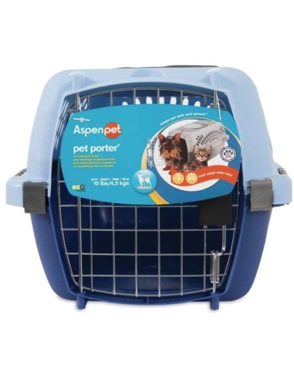 Aspen Pet Fashion Pet Porter Kennel Breeze Blue and Black - Up to 10 lbs