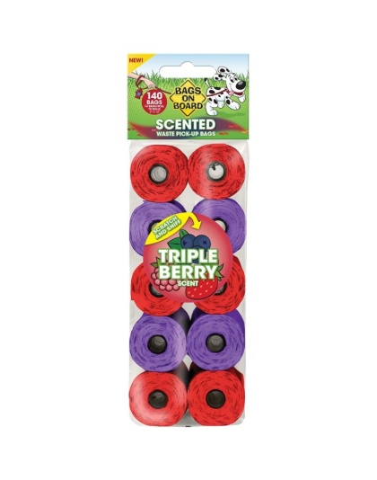 Bags on Board Berry Scented Wast Pick-Up Bags  - 140 count