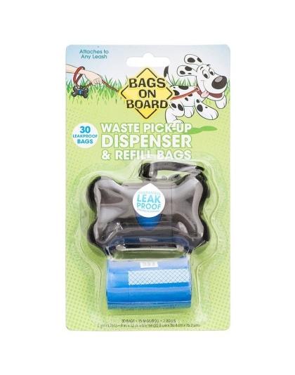 Bags on Board Bone Shaped Pick up Bag Dispenser - Black - Bone Shaped Dispenser