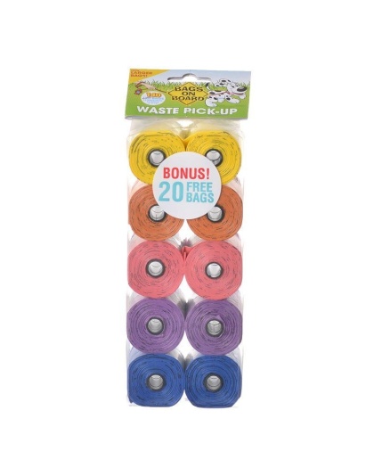 Bags on Board Waste Pick Up Refill Bags - Rainbow - 140 Bags