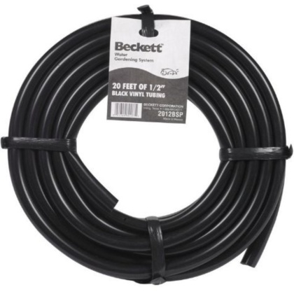 Beckett Black Vinyl Pond Tubing 20 Foot Roll - 1/2" ID x 20 Feet