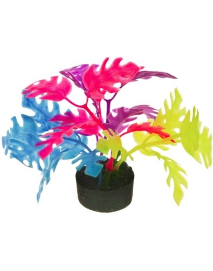 Blue Ribbon Colorburst Florals Multi-colored Philo Leaf Aquarium Decor - 1.25"L x 1.25"W x 3.25"H