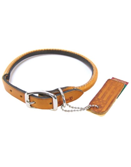 Circle T Leather Round Collar Tan - 16" Neck