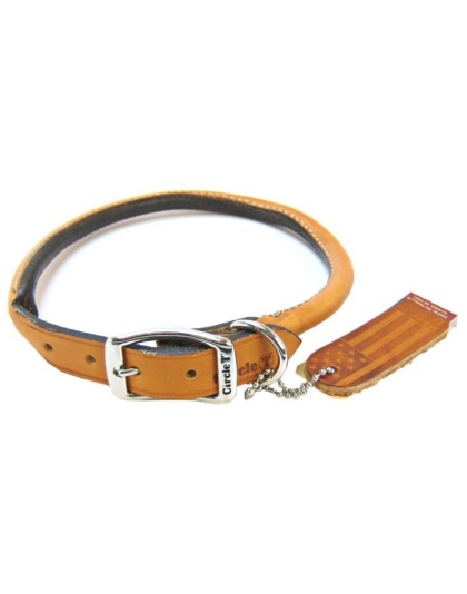 Circle T Leather Round Collar - Tan - 18" Neck