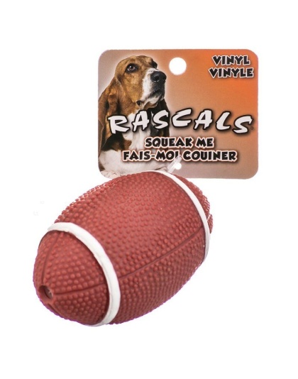 Rascals Vinyl Football Dog Toy - 4" Long