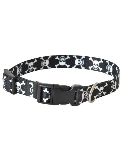 Pet Attire Styles Skulls Adjustable Dog Collar - 10"-14" Long x 5/8" Wide