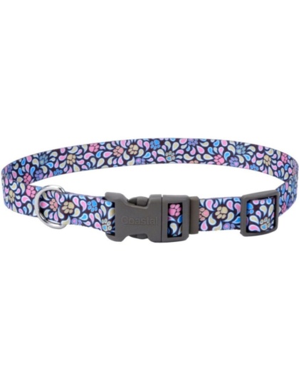 Pet Attire Styles Special Paw Brown Adjustable Dog Collar - 10"-14" Long x 5/8" Wide