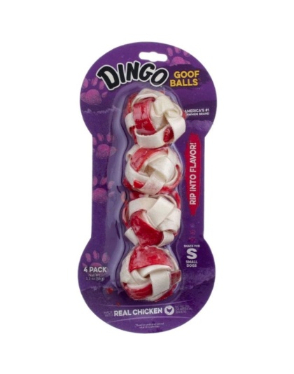 Dingo Goof Balls Chicken & Rawhide Chew - Small - 1" (4 Pack)