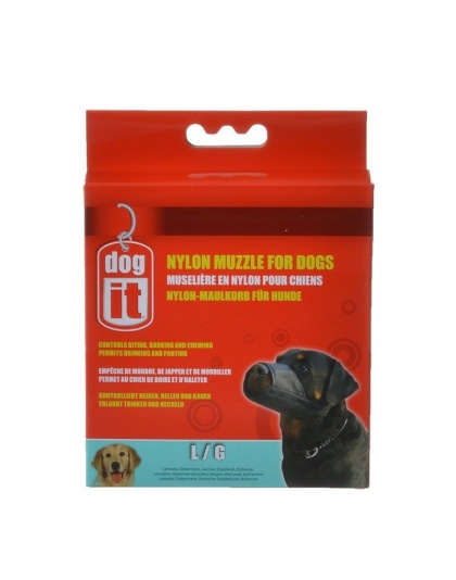 Dog It Nylon Muzzle for Dogs - Large - (7.3" Long)