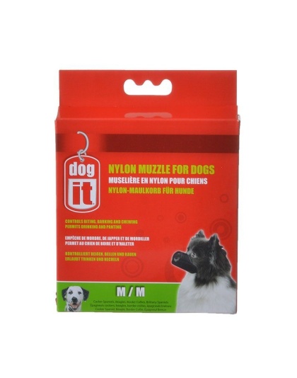 Dog It Nylon Muzzle for Dogs - Medium - (5.5" Long)