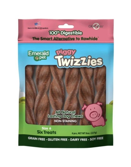 Emerald Pet Piggy Twizzies Natural Dog Chews - 6 count