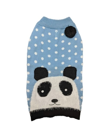 Fashion Pet Panda Dog Sweater Blue - XX-Small