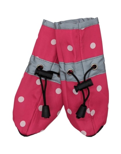 Fashion Pet Polka Dog Dog Rainboots Pink - Large