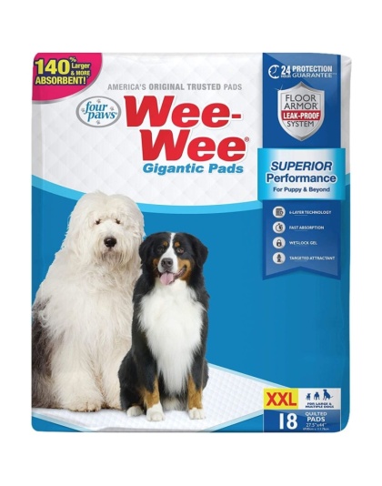 Four Paws Gigantic Wee Wee Pads - 18 count