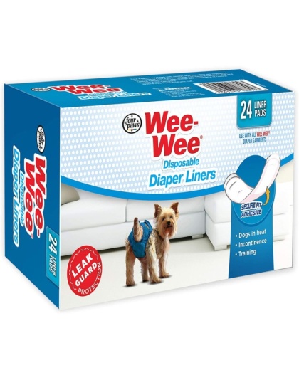 Four Paws Wee Wee Diaper Garment Pads - 24 Pads