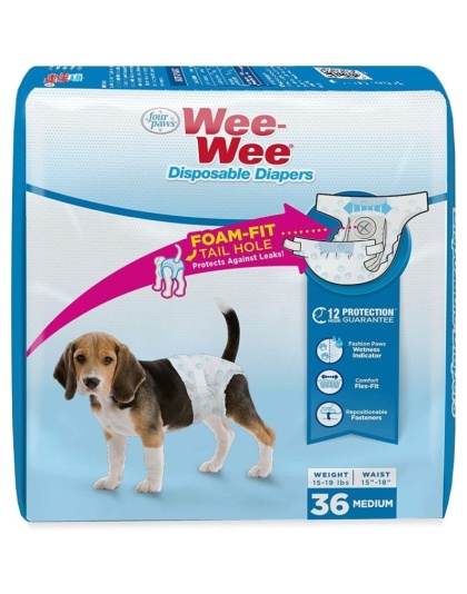 Four Paws Wee Wee Disposable Diapers Medium - 36 count