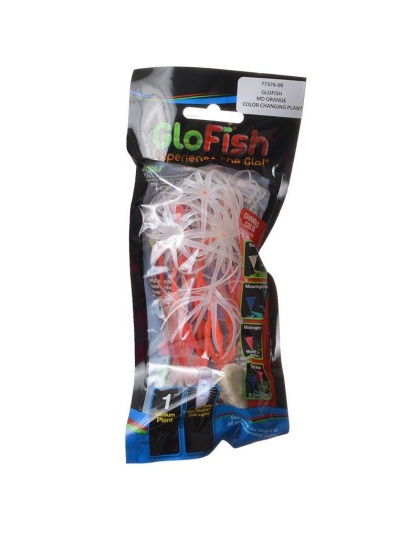 Glofish Color Changing Aquarium Plant - Orange - Medium - 1 Pack