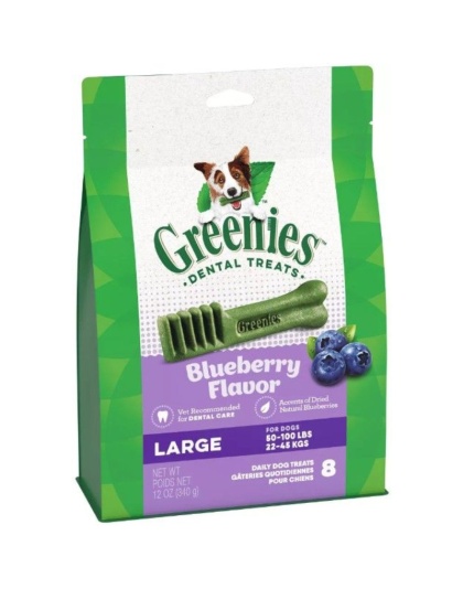 Greenies Large Dental Dog Treats Blueberry - 8 count