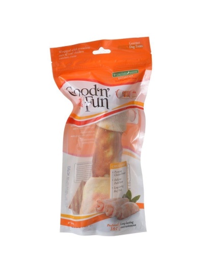 Healthy Hide Good 'n' Fun Triple-Flavor Bones - Beef, Pork & Chicken - Large - 1 Pack - (8" Bone)