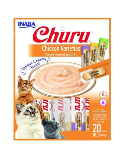 Inaba Churu Chicken Varieties Creamy Cat Treat - 20 count