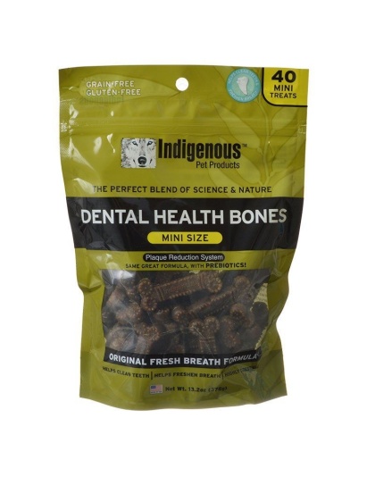 Indigenous Dental Health Bones - Original Fresh Breath Formula - 40 Mini Treats