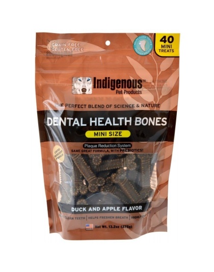Indigenous Dental Health Mini Bones - Duck & Apple Flavor - 40 Count