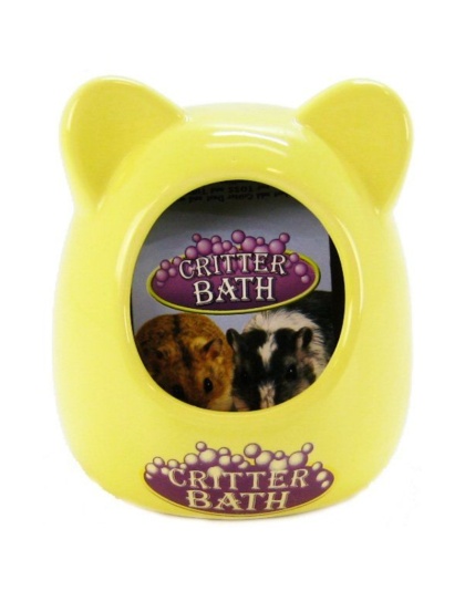 Kaytee Critter Bath - Ceramic - Assorted Colors - (3.5"L x 3.5"W x 4.25"H)
