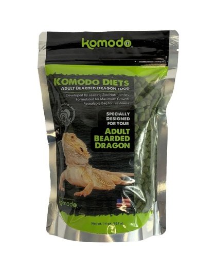 Komodo Diets Adult Bearded Dragon Pellet Food - 14 oz