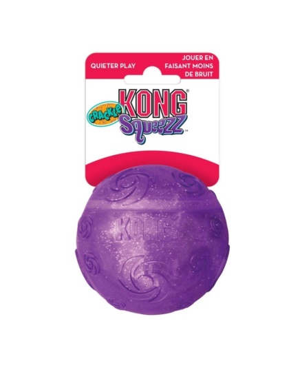 KONG Squeezz Crackle Ball Dog Toy - Medium Ball