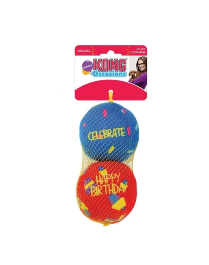 KONG Occasions Birthday Ball Dog Toy - Medium 2 count