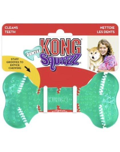 KONG Squeezz Dental Bone Dog Toy Medium - 1 count