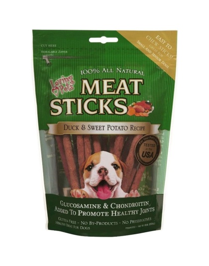 Loving Pets Meat Sticks Dog Treats - Duck & Sweet Potato - 6 oz