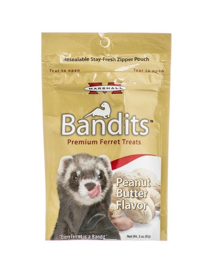 Marshall Bandits Premium Ferret Treats - Peanut Butter Flavor - 3 oz
