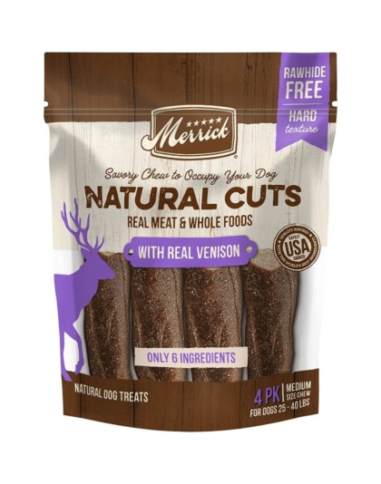 Merrick Natural Cut Venison Chew Treats Medium - 4 count