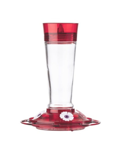 More Birds Ruby Glass Hummingbird Feeder - 10 oz capacity