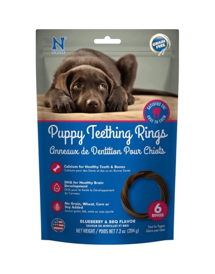 N-Bone Puppy Teething Rings Blueberry Flavor  - 6 count