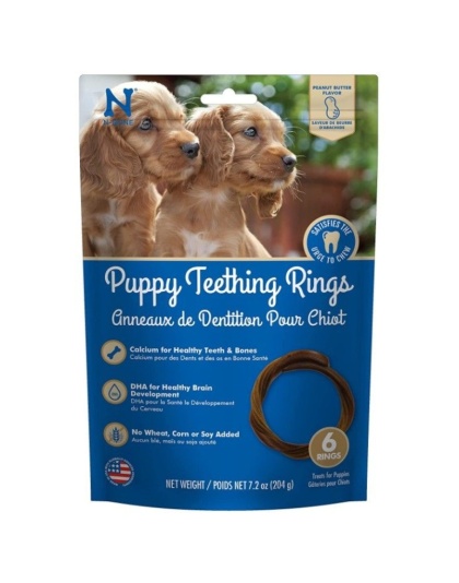 N-Bone Puppy Teething Rings Peanut Butter Flavor - 6 count