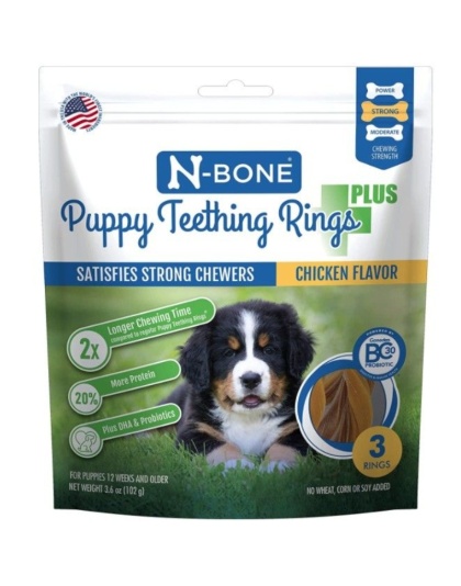 N-Bone Puppy Teething Rings Plus Chicken Flavor - 3 count