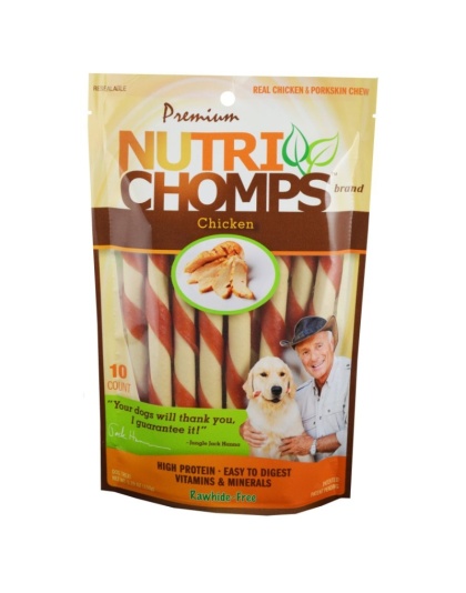 Nutri Chomps Mini Twist Dog Treat Chicken Flavor - 10 count