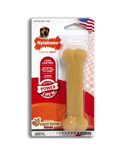 Nylabone Dura Chew Dog Bone - Peanut Butter Flavor - Wolf