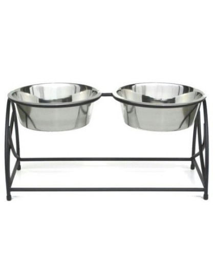 Butterfly Double Elevated Dog Feeder - Medium