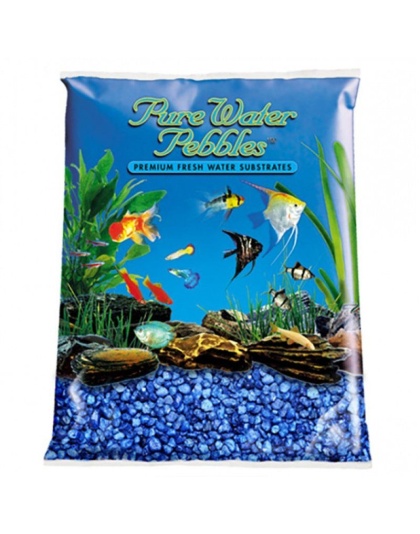 Pure Water Pebbles Aquarium Gravel - Marine Blue - 25 lbs (3.1-6.3 mm Grain)