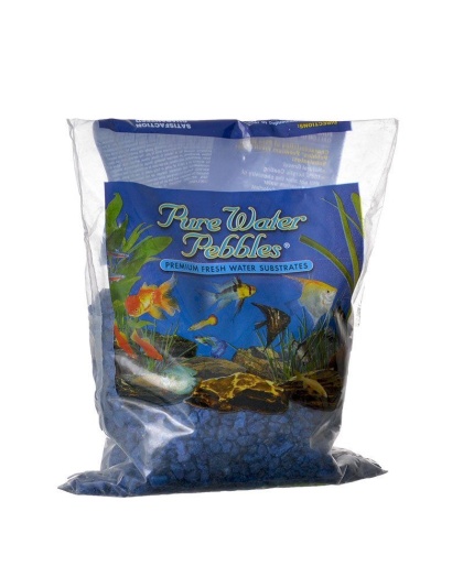 Pure Water Pebbles Aquarium Gravel - Marine Blue - 2 lbs (3.1-6.3 mm Grain)