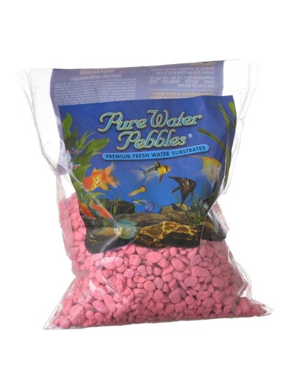 Pure Water Pebbles Aquarium Gravel - Neon Pink - 2 lbs (3.1-6.3 mm Grain)