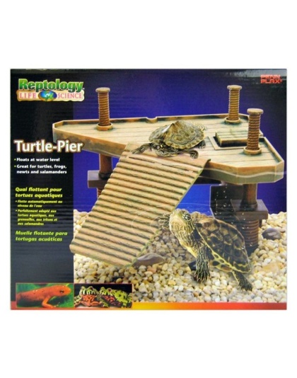 Reptology Floating Turtle Pier - 14"L x 9.5"W x 12"H