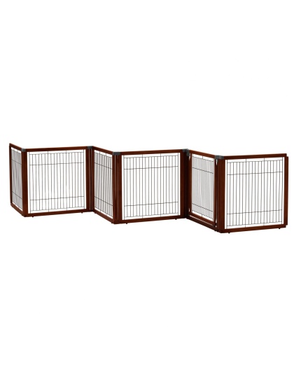 Richell Convertible Elite 6 Panel Pet Gate - Cherry Brown