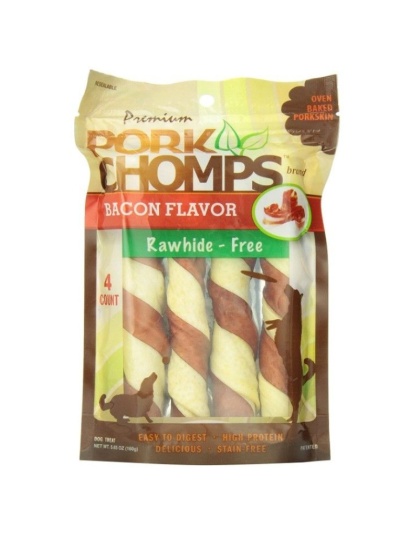 Pork Chomps Premium Pork Twistz - Bacon - Large - 4 Count