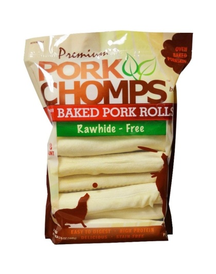 Pork Chomps Baked Pork Rolls Dog Treats - Large - 18 count